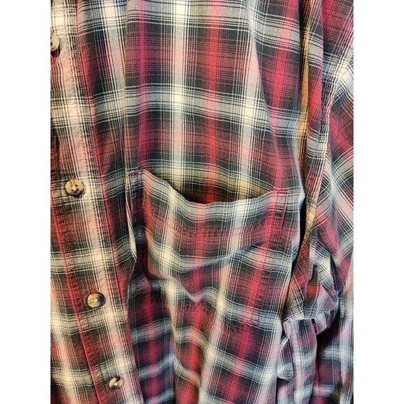 Men's NorthCrest Plaid Red/Brown Button Down Size XL-Nice - Picture 8 of 9